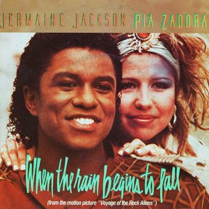 Jermaine Jackson & Pia Zadora When the Rain Begins to Fall Single Cover